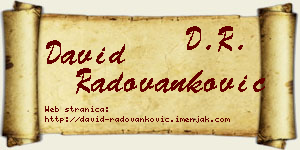 David Radovanković vizit kartica